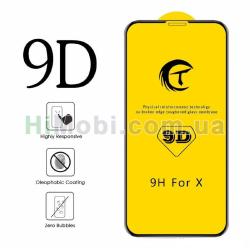 Захисне скло 9D (тех упаковка) Apple iPhone XR / 11 чорне (тех упаковка)